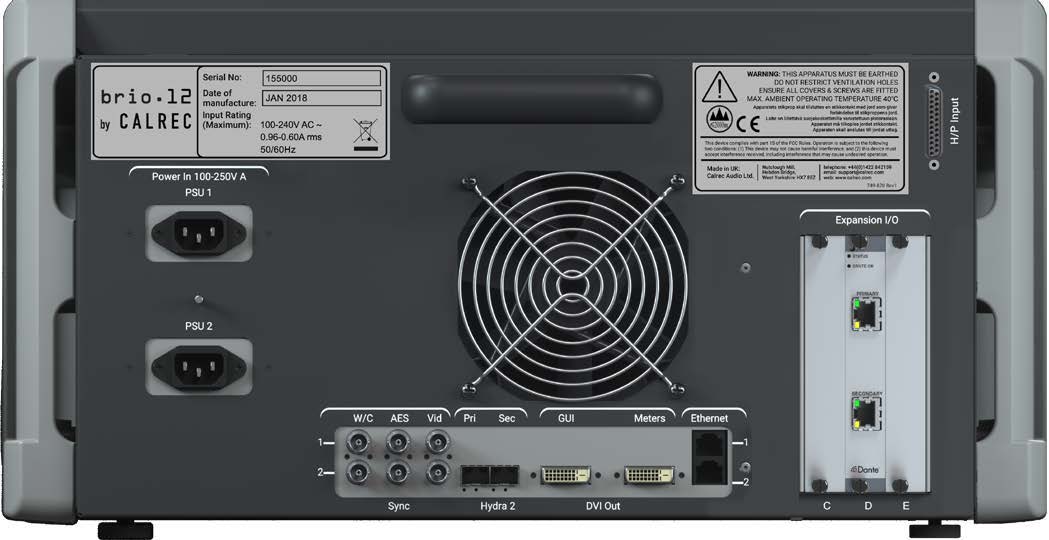 Calrec Brio 36 - Rear Panel - Synthax Audio UK.jpg